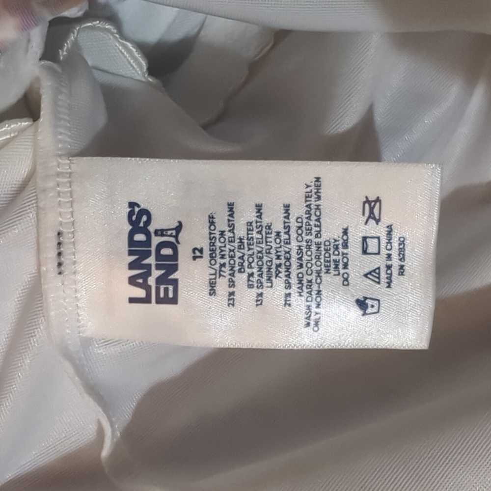 Lands' End Underwire Wrap Tankini Top Deep Sea Paisley Mix - Picture 13 of 13